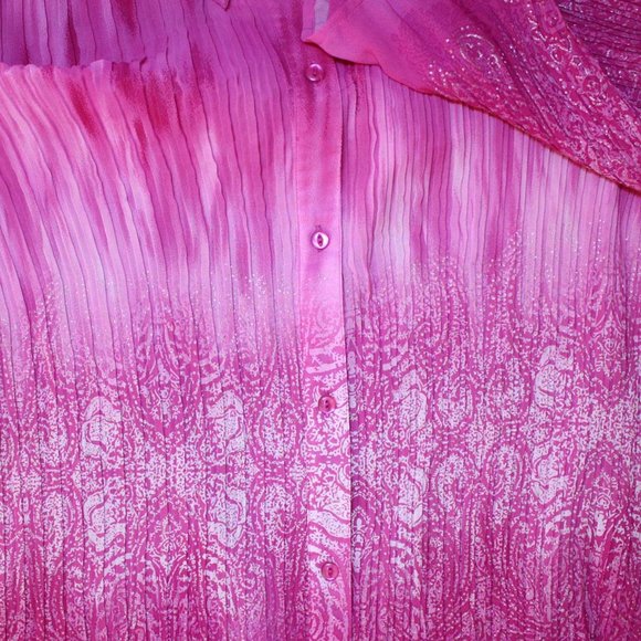 Liz&Me Platinum 5X 34/36W Pink Crinkle Blouse NWT - Picture 8 of 14